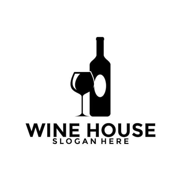 Vector wine house logo bar and restaurant logo design template