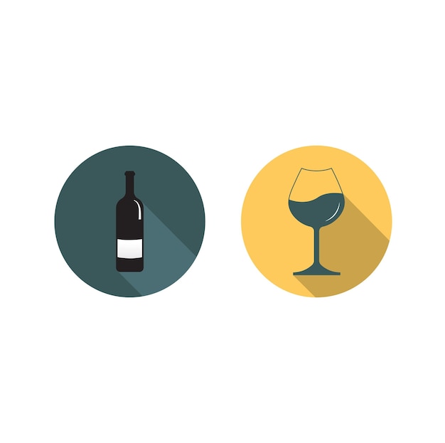 Wine icon symbol.Wine bottle with wine glass icon isolated on white background. Vector illustration.