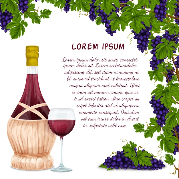 Wine jar and grape bunch background