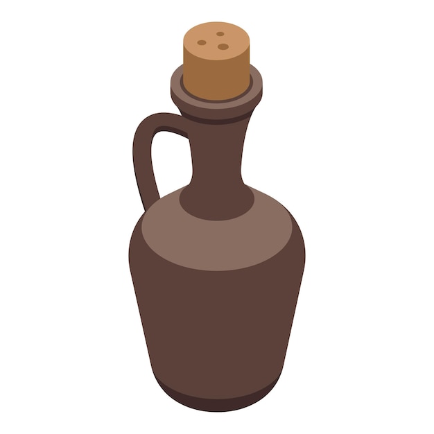 Wine jug icon isometric vector Food bread Dish menu