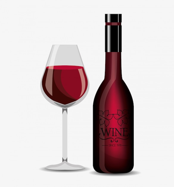 Wine label design isolated