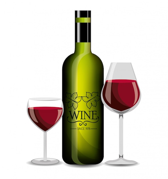 Vector wine label design isolated