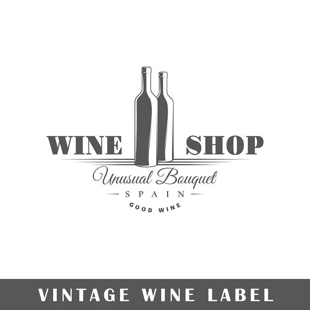 Wine label isolated on white background Design element Vector illustration