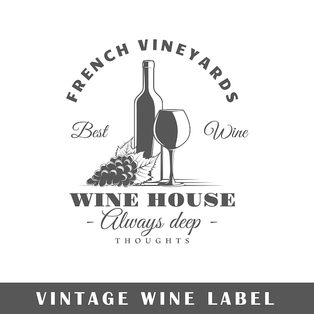 Wine label isolated on white