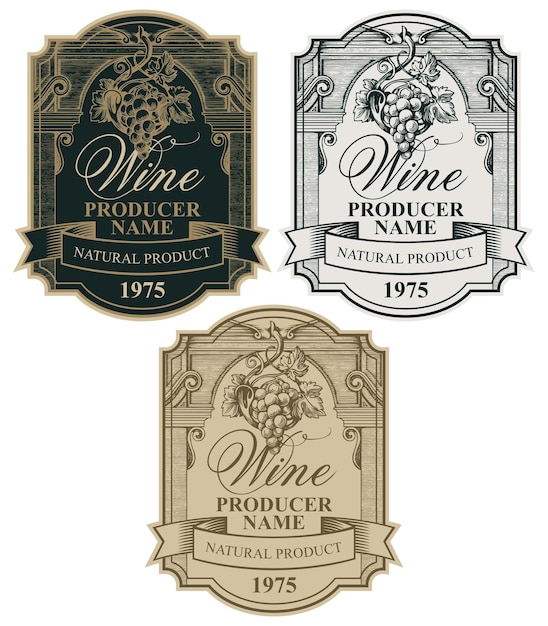 wine label set
