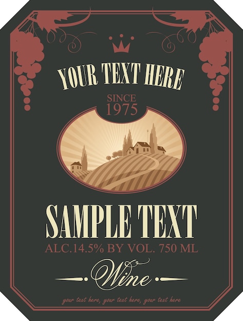 Vector wine label