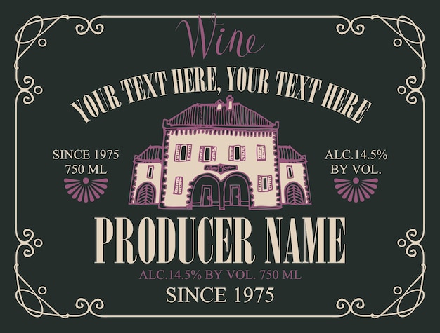 Vector wine label