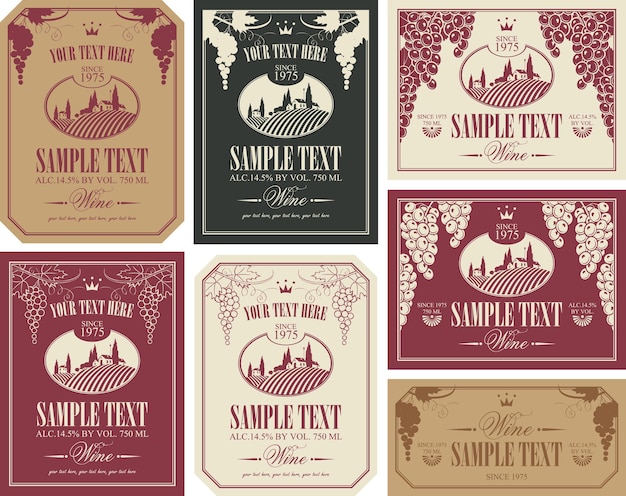 Wine labels set