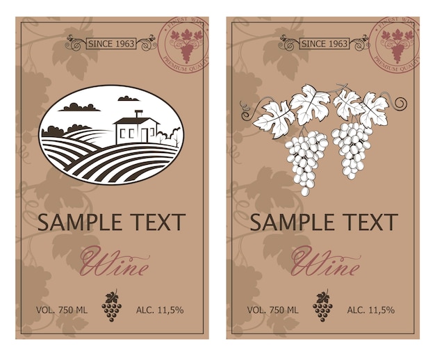 Wine labels set