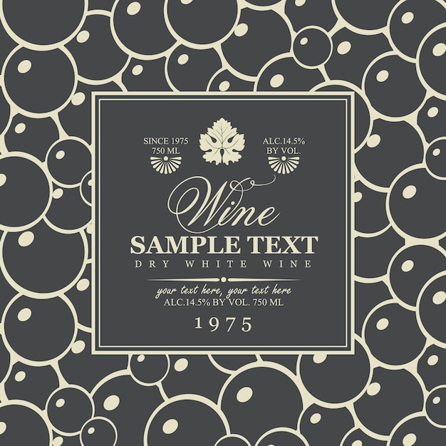 Wine labels with vine leaves