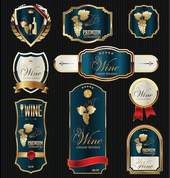 Vector wine labels