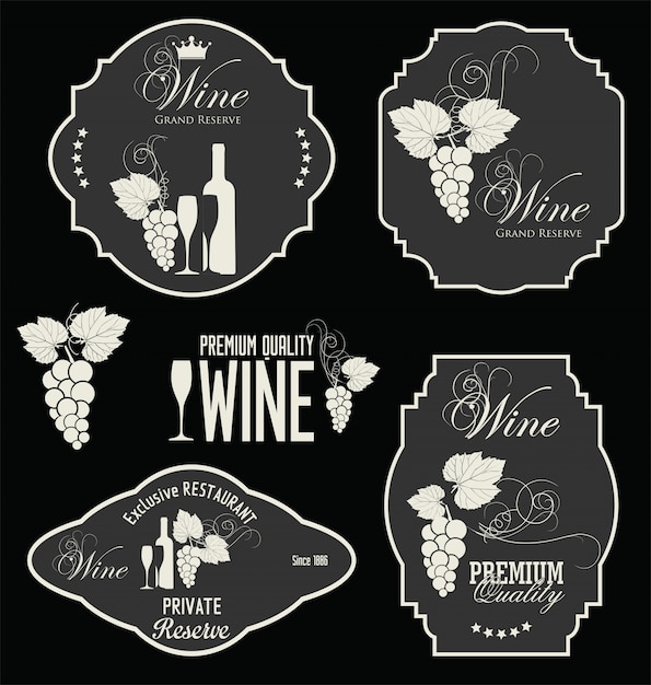 Vector wine labels