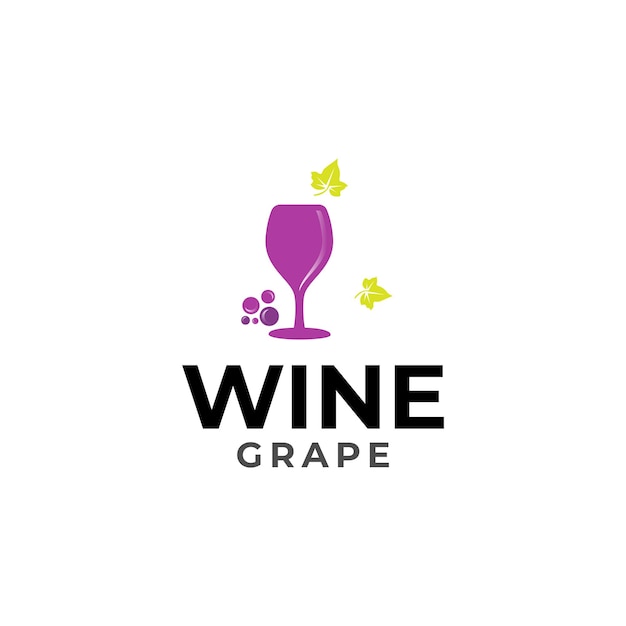 Wine line icon Wine Grape outline logo vector emblem design