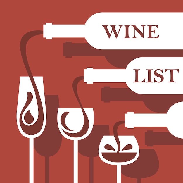 Vettore design della lista dei vini