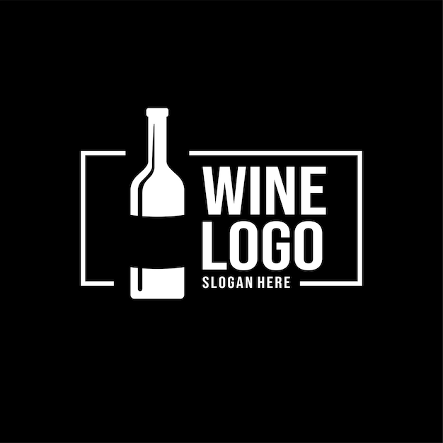 Ispirazione per il modello di progettazione del logo del vino, illustrazione vettoriale.