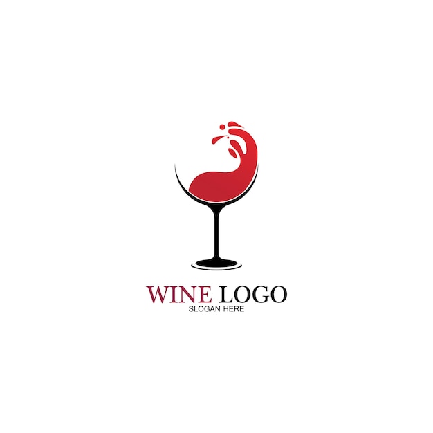 ワインのロゴデザインtemplate.vectorアイコンのイラスト-ベクトル