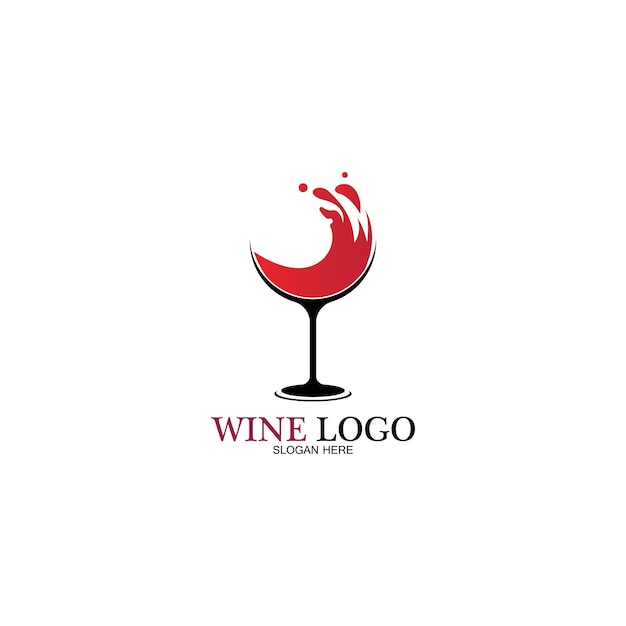 ワインのロゴデザインtemplate.vectorアイコンのイラスト-ベクトル