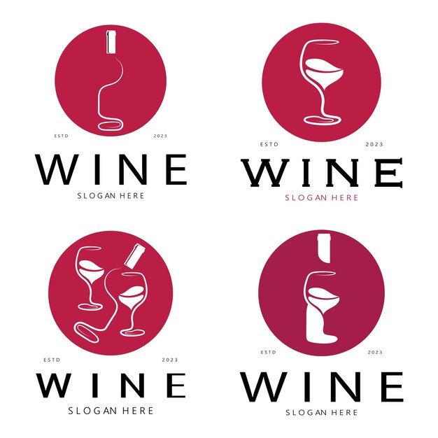 Wine logo design templatevector illustration of iconvector