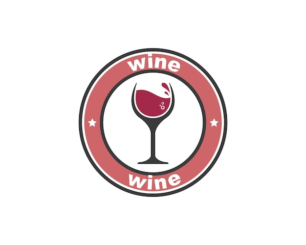 Disegno dell'illustrazione vettoriale dell'icona del logo del vino