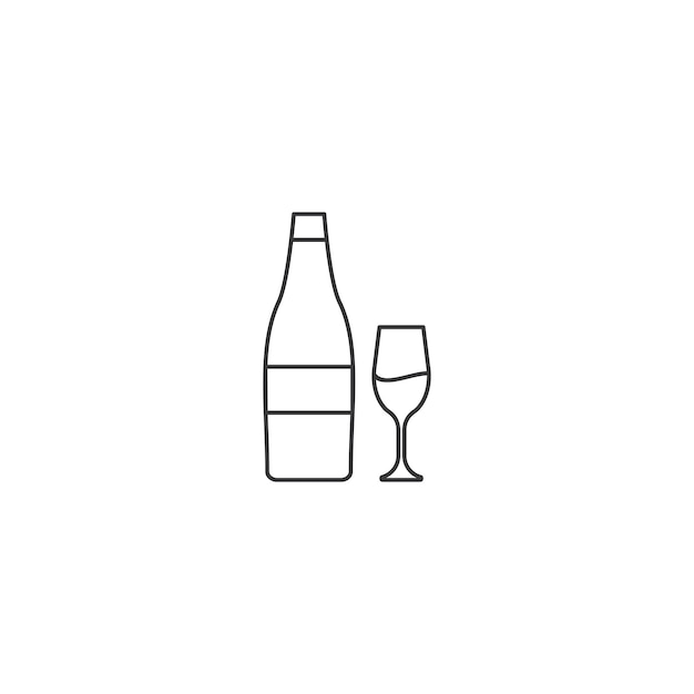 Disegno piatto di illustrazione vettoriale dell'icona del logo del vino