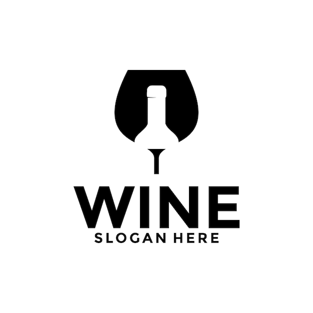 Вектор Логотип вина логотип для винного магазина, ресторана или бара логотип шаблон дизайна логотипа вина