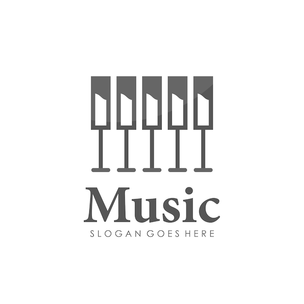 Wine piano logo design