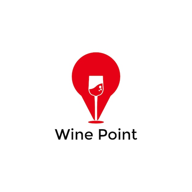 ワイン ポイント ロゴ デザイン ベクトル テンプレート エンブレム デザイン コンセプト 創造的なシンボル アイコン