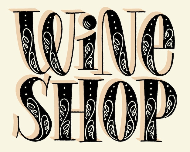 Wine shop hand lettering