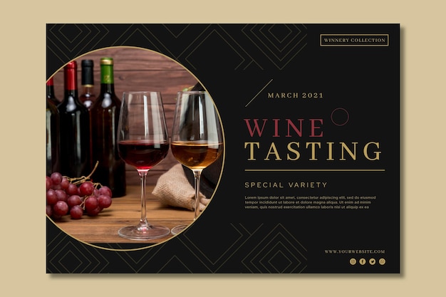 Vector wine tasting ad banner template