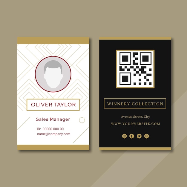 Wine tasting ad id card template