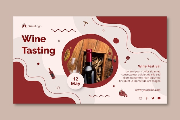 Vector wine tasting banner template