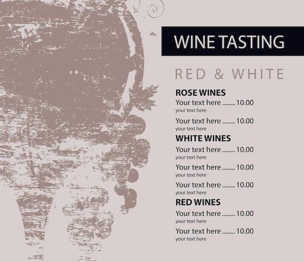 wine tasting menu