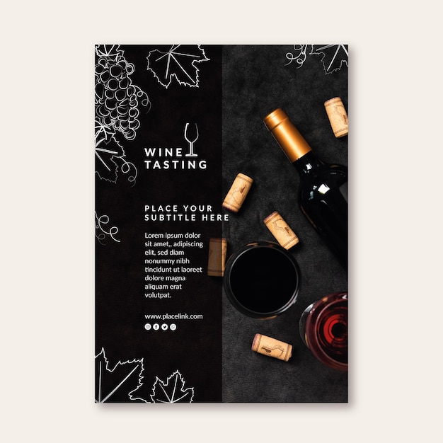 Vector wine tasting poster template