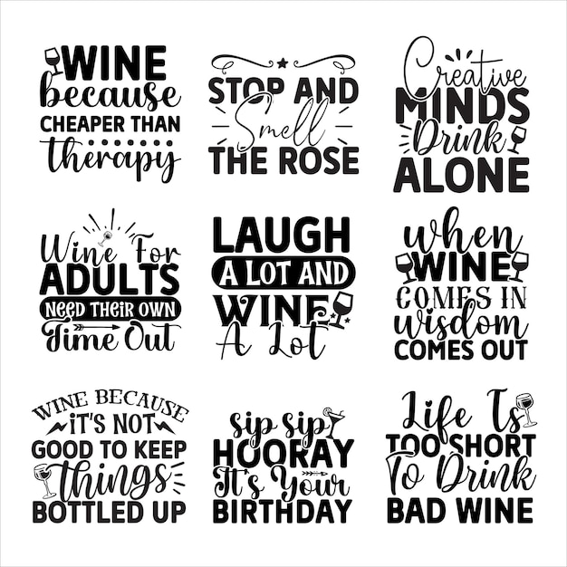 Wine typography t shirt design