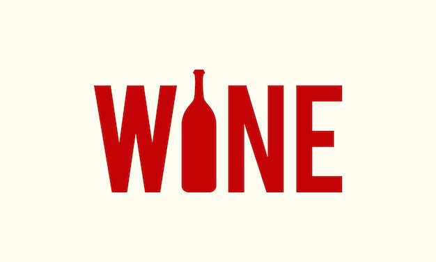 ワイン タイポグラフィ テキスト ロゴ デザイン ビジネス会社のためのワイン タイポグラフィ word ロゴ ベクトル デザイン