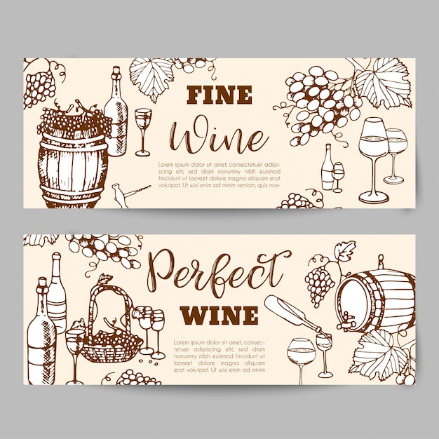 Winemaking products. banners for wine shop