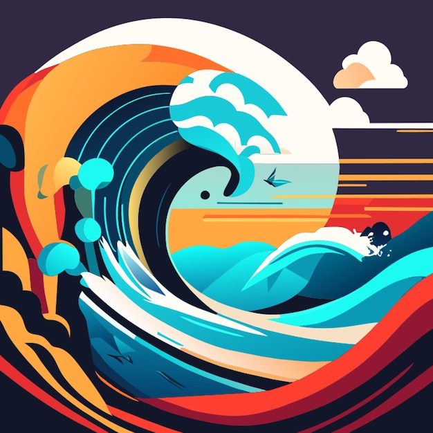 winf surf abstracte vormen vector illustratie