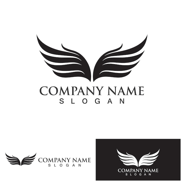 Wing bird logo template vector