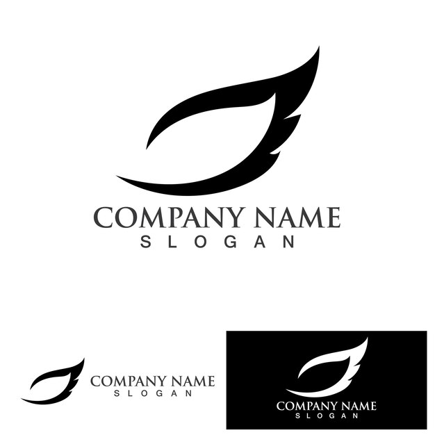 Wing bird logo template vector