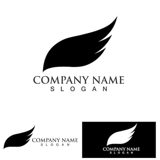 Wing bird logo template vector