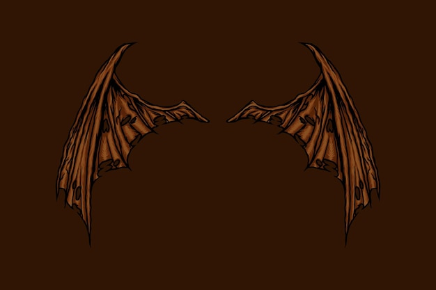 Vector wing of dragon vector illustration