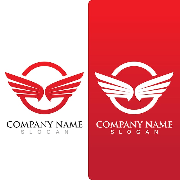 Wing falcon bird logo template vector