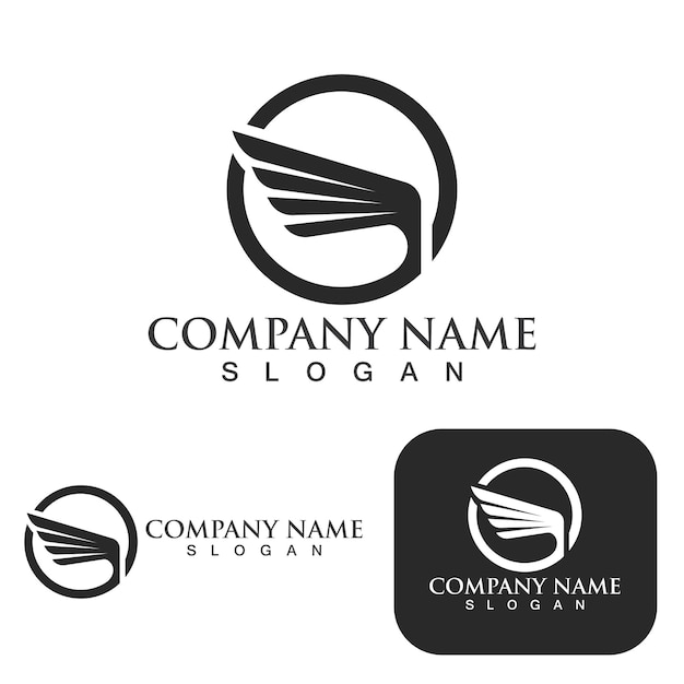 Wing falcon bird Logo Template vector