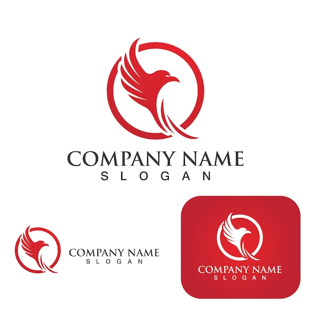 Wing falcon bird Logo Template vector