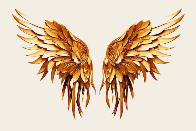 Wing And feather vector on white background