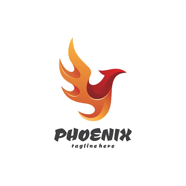 Vector wing fire bird phoenix logo