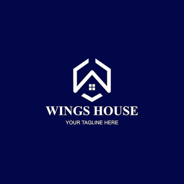 Логотип Wing House w логотип дома логотип недвижимости