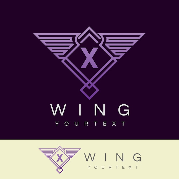 Wing initiaal Letter X Logo ontwerp