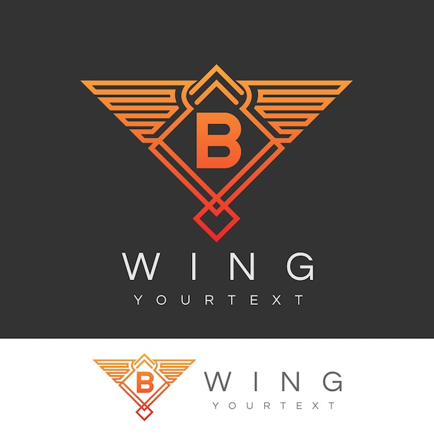 wing initial Letter B Logo design