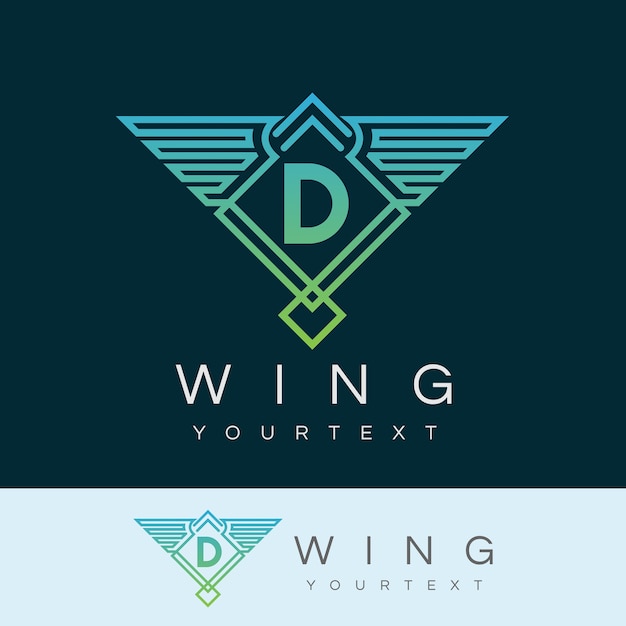 wing initial Letter D Logo design